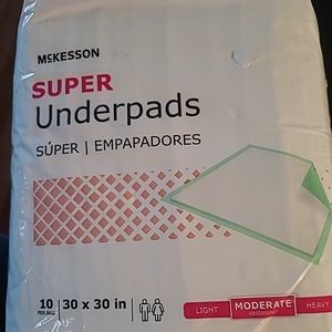 McKesson Underpad Super 30"X 30 Disposable Fluff / Polymer Moderate Absorbency